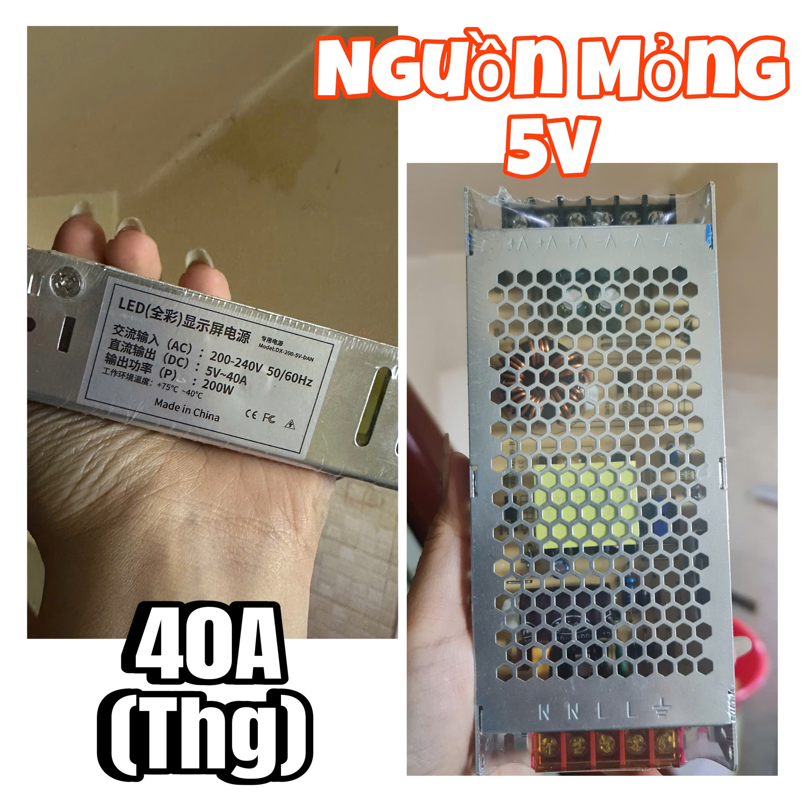 Nguồn Tổ Ong Siêu Mỏng 5v/40A 